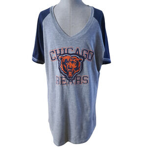 Majestic Women's NFL Chicago Bears Short Sleeve V-Neck T-Shirt Size Large NWT